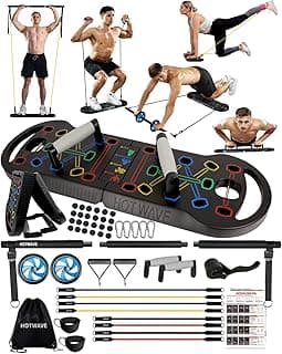 HOTWAVE Push Up Board, Portable PushUp Board, Foldable 20 in 1 Push Up Bar | Multifunctional Pushup Handles for Floor, Professional Strength Training Equipment For Men and Women at Home Gym