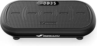 Merach CV40 Curved Vibration Plate Exercise Machine with 440lbs Capacity | 200W Powerful Motor, 13mm Amplitude, Shake Plate for Lymphatic Drainage, Bluetooth, Silicone Pedal, Resistance Band, Home Gym