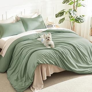 Litanika Queen Comforter Set Sage Green, 3 Pieces Lightweight Solid Bed Set | Soft Fluffy Down Alternative All Season Quilt Blanket