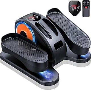 GUGTTR Under Desk Elliptical Machine, Electric Elliptical Leg Exerciser for Seniors Fully Assembled, Quiet & Portable Electric Seated Pedal Exerciser with Remote Control & 12 Adjustable Speeds