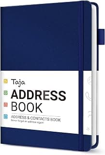 Address Book with Alphabetical Tabs, Address Contact Book for Seniors | Small Address Book to Record Contacts & Telephone Numbers Safe, Large Print Address Organizer, 5.2" x 6.8", Cobalt