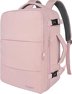 Taygeer Travel Backpack for Women, TSA Carry On Backpack Flight Approved | 15.6inch Laptop Mochila with Water Bottle Pocket & Shoe Pouch, Nurse Bag Casual Daypack for Weekender Business Hiking, Pink