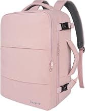 Taygeer Travel Backpack for Women, TSA Carry On Backpack Flight Approved | 15.6inch Laptop Mochila with Water Bottle Pocket & Shoe Pouch, Nurse Bag Casual Daypack for Weekender Business Hiking, Pink