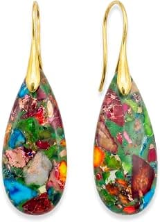 Boho Natural Stone Dangle Earrings for Women Handmade Gemstone