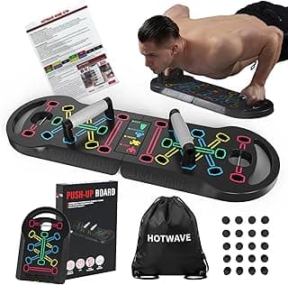 HOTWAVE Push Up Board, Portable PushUp Board, Foldable 20 in 1 Push Up Bar | Multifunctional Pushup Handles for Floor, Professional Strength Training Equipment For Men and Women at Home Gym