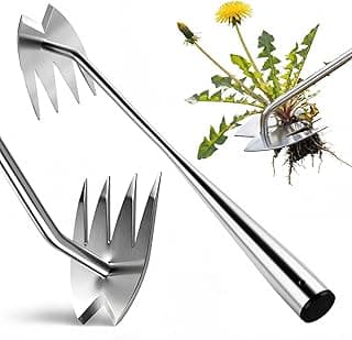 Weed Puller Tool, Heavy-Duty Stainless Steel Garden Hand Weeding Tool | Portable Weeder for Lawns, Flower Beds & Yards, Efficient Deep Root Removal