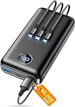 ZZI Portable Charger Power Bank 60000mAh, 22.5W PD Fast-Charge Battery Pack | Charge 5 Devices, 3-Ports & 3 in 1 Cable(USB-C/iOS/Micro-USB), LED Display, for All Cell Phone/Tablets, Camping/Travel/Outage