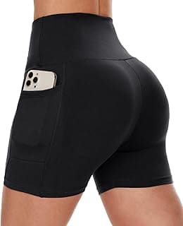 Biker Shorts Women with Pockets - 3"/5"/8" Workout Gym Spandex Yoga Shorts | High Waisted Tummy Control Shorts, Fitness Clothing, Womens Clothes for Running Athletic Exercise Sports