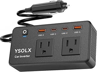 300W Portable ​Charger Car Power Inverters for Vehicle | 24W USB A/C,Dual 12V-110V AC Car Plug Adapter Outlet,Cigarette Lighter Adapter for Laptop/Camping/Road trip essentials
