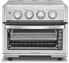 Cuisinart Air Fryer Toaster Oven, 1800W, 8-in-1 with Air Fry, Convection, Broil & Warm, 0.6 Cubic Feet, 60-Minute Timer, TOA-70NAS, Stainless Steel | 8 Functions Incl Air Fry, Convection and Grill, 1800W, 0.6 Cu Ft, 450 Degree F, 60-Min Auto Shutoff, Air-Fry Basket