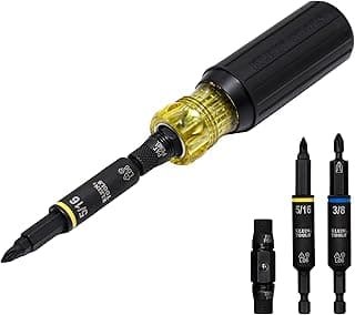Klein Tools 32500HD Multi-Bit Screwdriver/Nut Driver, Impact Rated 11-in-1 Tool with Phillips, Slotted, Square and Torx Tips