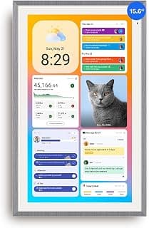 Apolosign 15.6-inch Digital Calendar, Smart Wall Planner with Calendar Sync, Chore Chart, Meal, Install Apps & Widget, Electronic Touchscreen Display for Family Schedules, Dual Mode, with Stand (Gray)