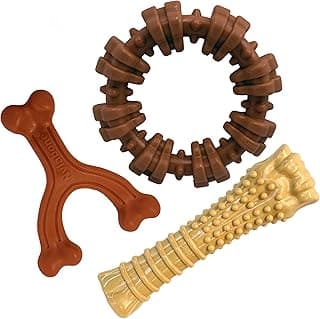 Nylabone Power Chew Customer Favorites Dog Chew Toys, 3 Count, Large | Flavor Medley, peanut butter, and beef flavor, durable dog toys for aggressive chewers, for large breeds up to 50 lbs