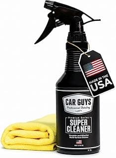 CAR GUYS Interior Car Cleaner for Tough Stains | Stain Remover for Car Seats, Carpet, Upholstery, & Leather | 18 Oz Kit with Microfiber Towel