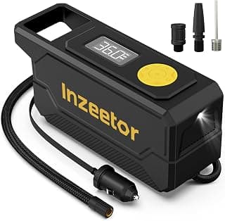 150 PSI Tire Inflator Portable Air Compressor with Digital Pressure Gauge, 12V DC Auto Shutoff Air Pump Emergency LED Light for Car Tires, Bicycle & Balloons, Black