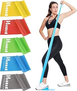Resistance Bands Set for Physical Therapy, Rehab, Yoga and Pilates | Latex-Free elastic exercise bands suitable for rehab, yoga, Pilates, gym workouts, stretching, and home exercise