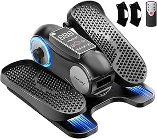 Yagud Under Desk Elliptical Machine, Elliptical Leg Exerciser as Seen on TV | Portable Quiet Electric Seated Pedal, 12 Adjustable Speed, Manual & Auto Mode, Remote Control, Gift for Senior Women & Men
