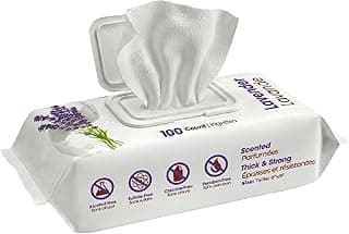 Best Pet Supplies Cleaning Dog Wipes - Calming Lavender, 100 Count | Lavender Scented, Large 8x9" Pet Wipes, Vitamin E, Puppy & Cat Safe, Gentle Grooming, Resealable Pouch Prevents Drying