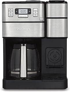 Cuisinart Coffee Maker, 2-in-1 Grinder/Brewer, Single Serve 8/10/12 oz | Grind & brew coffee machine with 12-cup glass carafe, drip-free spout, pod compatibility & 40-oz reservoir, SS-GB1