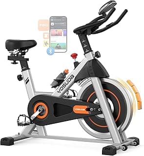 YOSUDA Exercise Bike, Magnetic Friction Stationary Bike with App Training | Magnetic Indoor Cycling Low Noise Bike for Home with 300 lb Weight Capacity, Tablet Holder and Fitness Course for Weight Loss