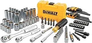 DEWALT Mechanics Tools Kit and Socket Set, 1/4" & 3/8" Drive, SAE, 108-Piece (DWMT73801)