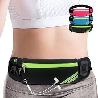 AIKENDO Slim Running Belt Fanny Pack Phone Holder Money Belt Women and Men | Waist Pack Bag for Hiking Cycling Workout Travelling, Reflective Runners Belt Jogging Pouch, Sport Gear Accessories