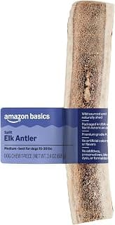 Amazon Basics Split Elk Antler, Naturally Shed, Long Lasting for Aggressive Chewers, Medium (Best for Dogs 15-30 lbs) (Previously Wag)