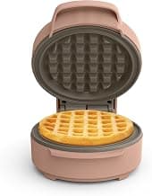 bella Stack & Store Mini Waffle Maker, 4-Inch Ceramic Nontoxic, Blossom