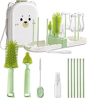 Travel Baby Bottle Cleaner Kit, 6-in-1 Brush Set for Bottles & Pumps | Compact Bottle Brush Set for Infant Feeding • Compact Travel Case • Bottles & Breast Pump Parts • BPA Free • On-the-Go