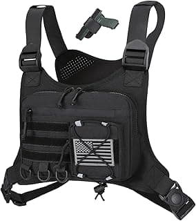 koculemi Outdoor Sports Chest Bag for Men, Chest Vest Holster Fits Most Pistols, EDC Travel Chest Pack for Running, Hiking