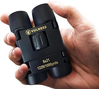 VULNESS Binoculars for Adults, Small Mini Travel Essentials, 8X21, Black | Compact Binoculars for Camping, Cruise Ship, Hiking Gear, Bird Watching, Norwegian, Alaska, Costa Rica, Must Haves, Gifts