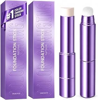 Facelove Foundation Stick with Brush, Dewy Finish, 2-in-1 Color Changing | Dual-ended foundation stick with hydrating, buildable coverage and blending brush for natural-looking makeup (2 Pack)