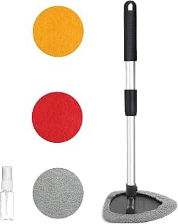 bylikeho Windshield Cleaner Inside,Car Window Cleaner,Car Cleanser Brush,Car Accessories Car Cleaning Supplies Tools,Car Cleaning Kit with Extendable Handle,Microfiber Cloth,Spray Bottle,Fits All Cars