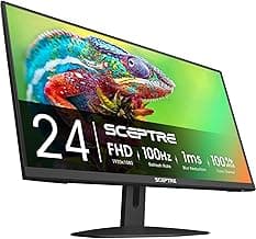 Sceptre Prime 24-inch Gaming Monitor 100Hz 1ms DisplayPort HDMI x2 100% sRGB AMD FreeSync Build-in Speakers, Eye Care Frameless Machine Black 2025 (E248W-FW100T) | 23.8 FHD, 1ms Blur Reduction, 100% Srgb, Dp1.2 Plus HDMI 2.0 X2, Built-in 2×2w Speakers, Vesa 75×75