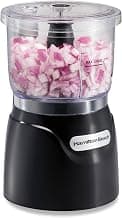 Hamilton Beach 3 Cup Electric Vegetable Chopper & Mini Food Processor | Simple Stack & Press Design | 350 Watts & Stainless Steel Blades For Dicing, Mincing & Puree | Dishwasher Safe | Black