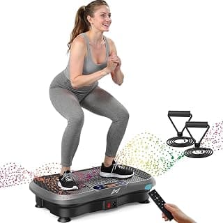 Vibration Plate Fitness Platform Exercise Machine Vibrating Shaking Full Body Shaker Workout Vibrate Stand Shake Board Sport for Weight Loss Fat Burner for Gym Home Office