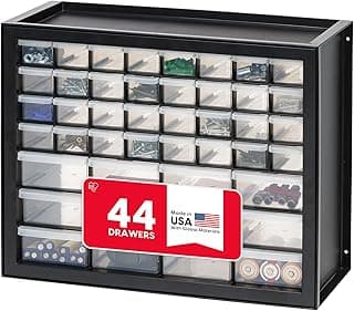 IRIS USA 44-Drawer Small Parts Storage Cabinet, Crafts, Made in USA, Black | Wall-mountable, Stackable, Building Bricks, Screws, Nuts & Bolts, Hardware, Garage Tool Storage