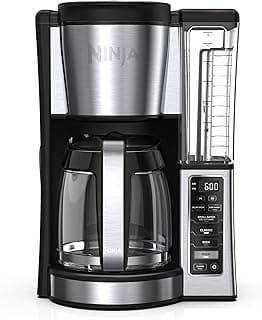 Ninja Fresh Brew Coffee Maker, 12 Cup Glass Carafe, Stainless Steel, CE251 | Programmable, Classic & Rich brew, 70-oz. Removable Water Reservoir, Small Batch, 24-hr Delay Brew, Adjustable Warming Plate
