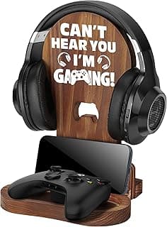 Slothoem - Gamer Gifts for Teenage Boy, Son, Boyfriend, Husband, Gamer Room Decor for Man, Teen Boy Gaming Accessories, Wooden Gaming Headset Stand