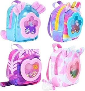REAL LITTLES Liquid Charms, 1 Liquid Filled Micro-Sized Backpack with Window & Tiny Animal Charm Bobbing Inside, Reveal 6 Cute Tiny Animal Themed Stationery Surprises - Styles May Vary