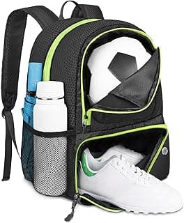 YOREPEK Soccer Backpack, Soccer Bag with Ball Holder and Shoe Compartment | Water Resistant Sport Equipment Bags Fit Basketball Volleyball Football, Youth Soccer Gifts