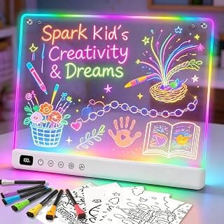 Led Drawing Board with 13 Light Effects, 16" Rechargeable Glow Doodle LED Note Board with Colors, Neon Light Up Drawing Tablet Gifts for Kids for Easter Birthday Christmas Gift Ideas
