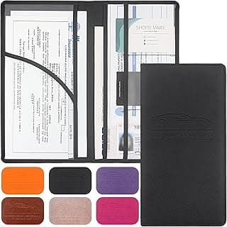 LumiMokki Premium Car Registration & Insurance Card Holder, Black | Vehicle Glove Box Organizer, Magnetic Closure Car Document Holder, For Insurance, Cards, License, Women & Men