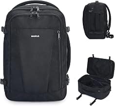 ECOHUB Travel Backpack 18x14x8 Spirit Airlines Personal Item Bag Carry On Backpack 13 Pockets Work Casual Daypack for Men Women Airline Approved Water Resistant Gym Backpack with Charging Port, Black