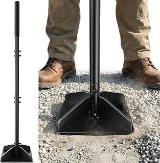 48" Handle Steel Tamper,8×8" Tamper Tool Landscaping | Heavy Duty Handle Tamper with Comfortable Rubber Grip, Garden Tamper Tool for Soil, Gravel, Asphalt & Lawn