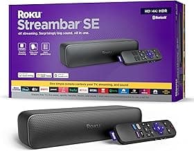 Roku Streambar SE, 4K Soundbar with Built-in Streaming Device | TV Soundbar with Built-in 4K/HD/HDR Streaming & Front Facing Speakers - Included Remote Control