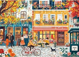 Puzzles for Adults 1000 Pieces, Romantic Street Scene Jigsaw Puzzle with 1:1 HD Poster, Perfect Interlocking No Dust, Stress Relief Ideal Gift for Family Games