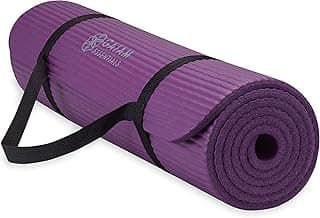 Gaiam Thick Yoga Mat, Exercise & Fitness Mat with Easy-Cinch Carrying Strap | Non-Slip NBR Foam | Joint Cushioning | Yoga, Pilates, Fitness & Floor Workouts | 72"L x 24"W