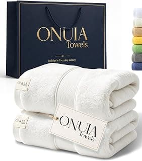 2 Packs Luxury Bath Towels Set, Ultra Soft Skin Bath Towel, Premium Hotel Bathroom Towels, Absorbent Quick Drying & Low Lint for Bathroom Spa Gym & Home Use，White Set of 2
