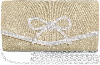 Evening Bag Clutch Purses for Women,Sparkly Bow Handbags Crossbody Bag Wedding Bag Glitter Rhinestone Party